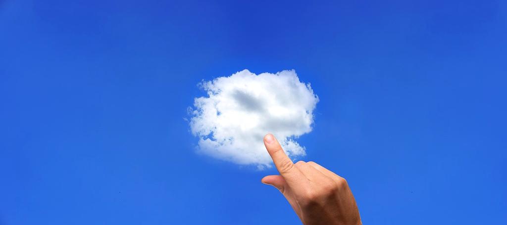 Hybrid cloud solution illustration representing public and private clouds connected